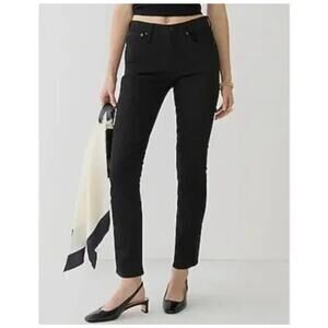 J. Crew Women's Black Vintage Slim Straight Sz 26P Jeans Stretch Mid Rise Denim
